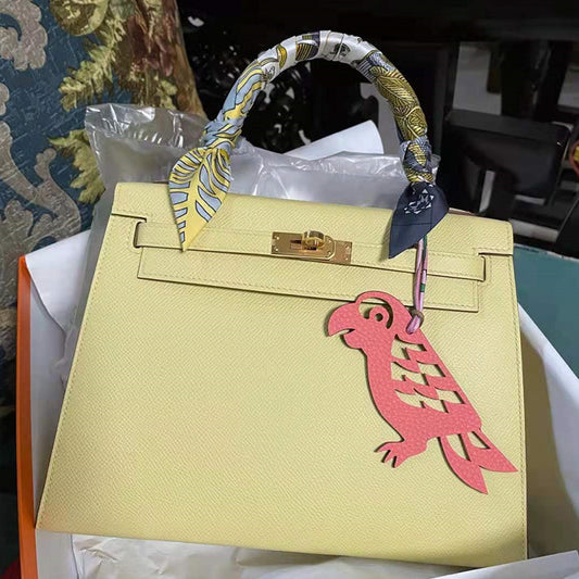 Women's Fashion Chicken Yellow Leather Kelly Bridal Shoulder Bags