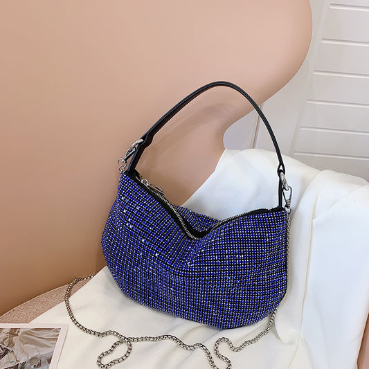 Women's Super Rhinestone Light Diamond Fashion Underarm Shoulder Bags