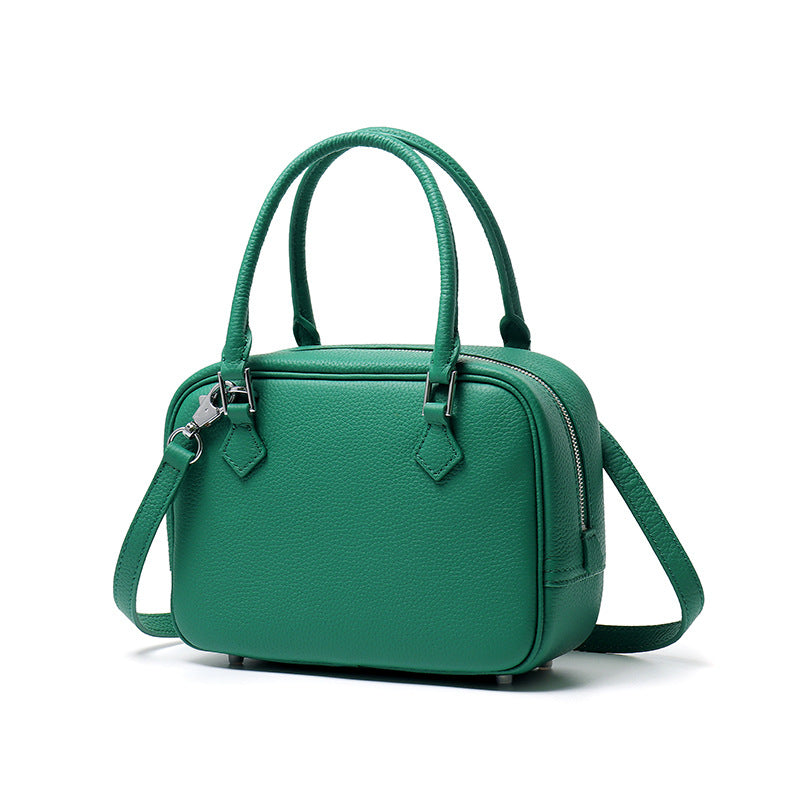 Women's Home First Layer Cowhide Feather Large Capacity Handbags