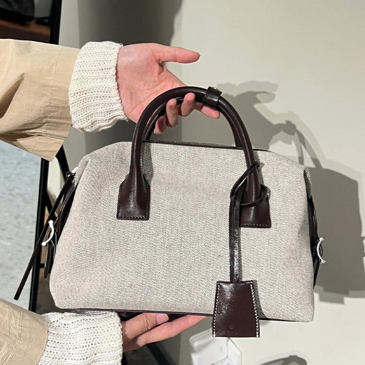 Women's High-grade Light Luxury Linen Contrast Color Bags
