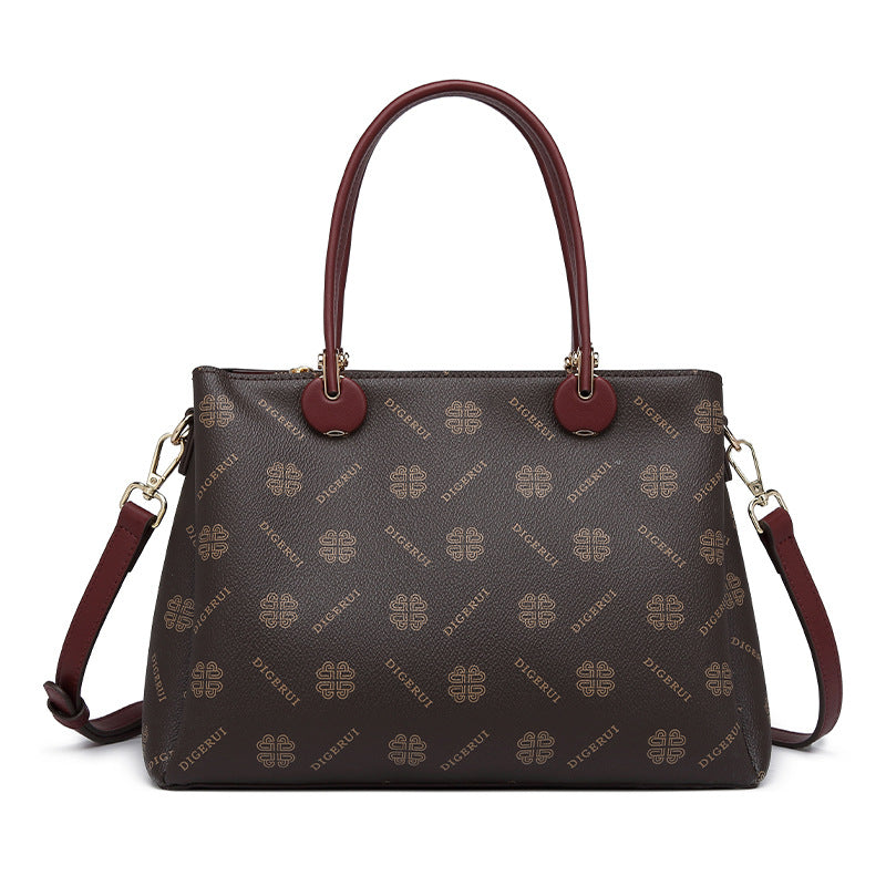 Women's Temperament Red Large Capacity Fashionable Mother Handbags