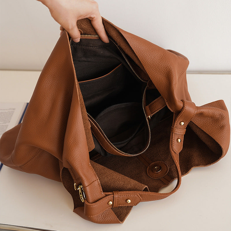Women's Genuine Leather High-grade Design Urban Commuter Large Bags