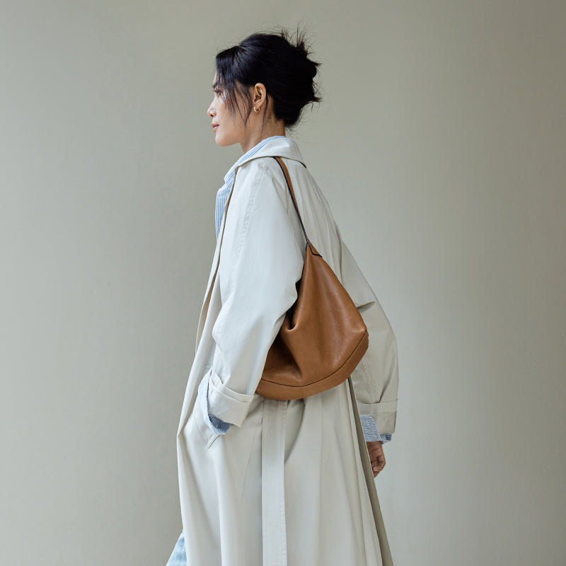 Women's Vegetable Tanning Leather Underarm Classic Commuter Armpit Bags