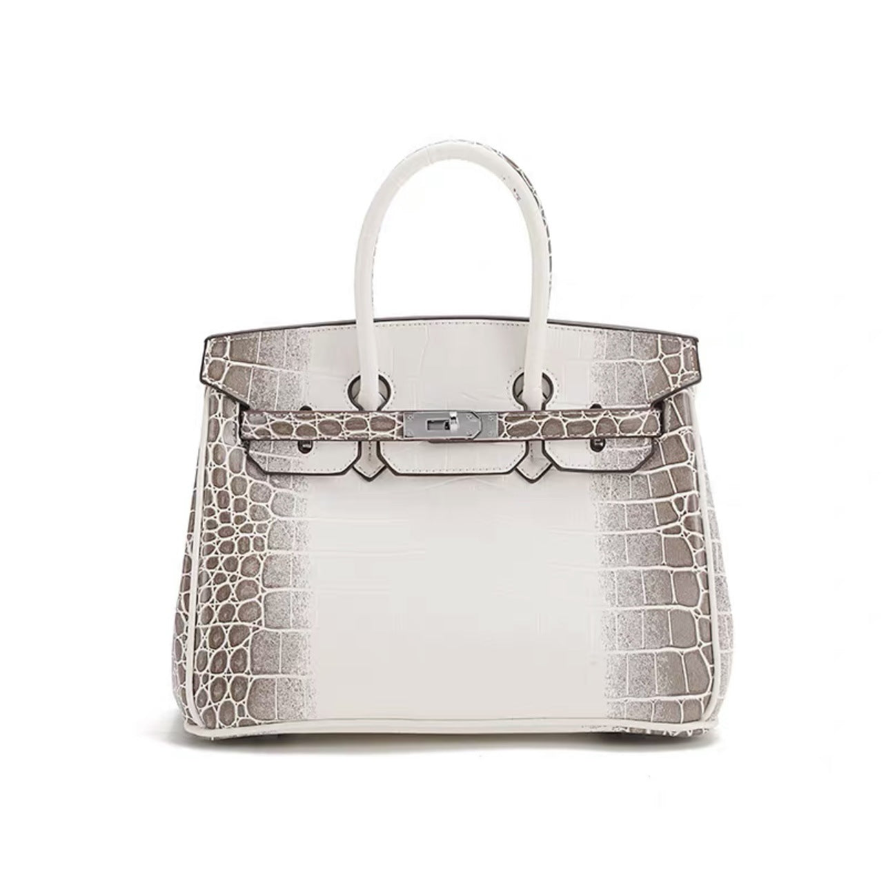 Women's Seam Platinum Crocodile Pattern Du Ke Pu Motorcycle Handbags