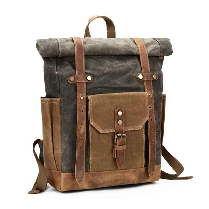 Men's Style Oil Wax Canvas Computer Fashion Backpacks