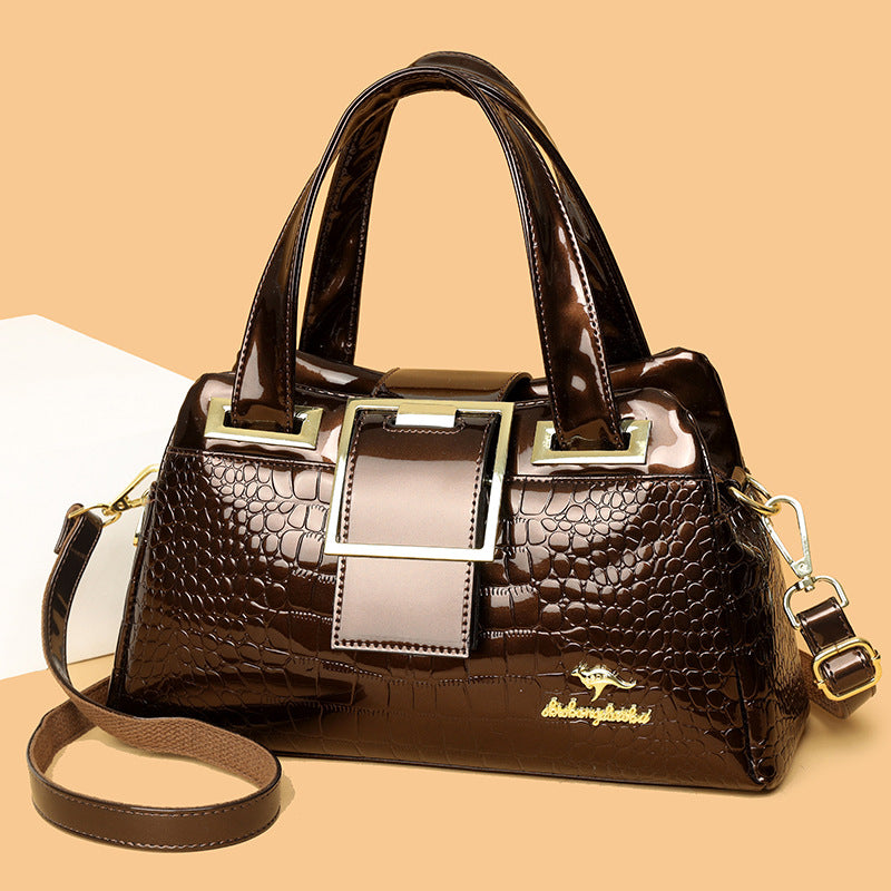 Innovative Women's Soft Leather Mom Patent Handbags