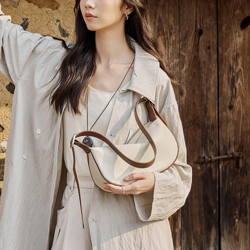 Women's Summer Dumpling Genuine Leather Underarm Large Shoulder Bags