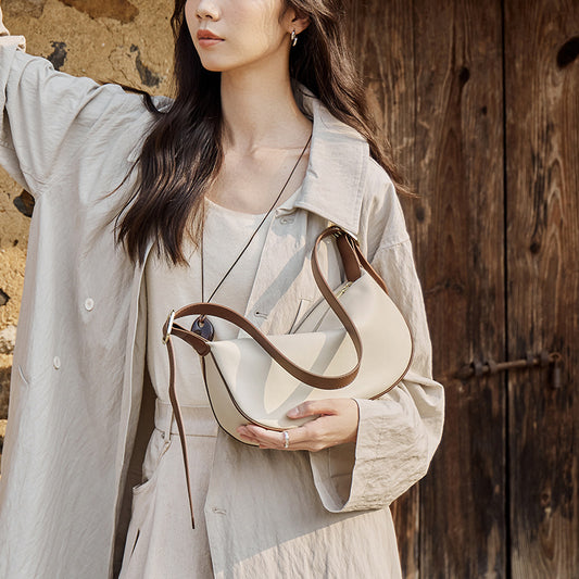 Women's Summer Dumpling Genuine Leather Underarm Large Shoulder Bags