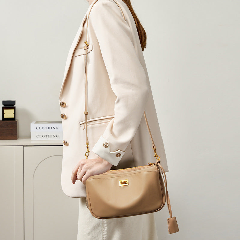 Niche Portable Baguette High-grade Leather Kelly Armpit Bags