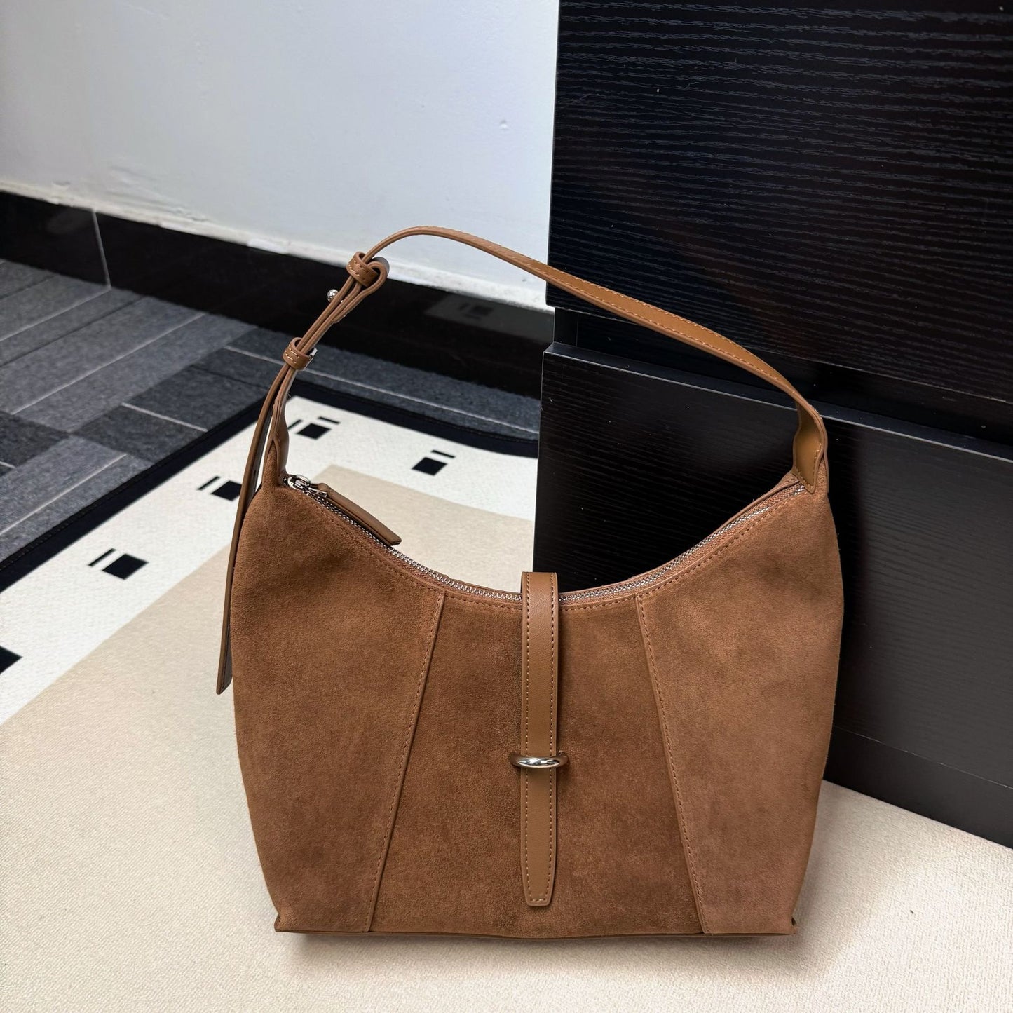 Women's First Layer Frosted Cowhide Lunch Box Crossbody Bags