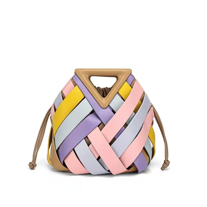 Women's Vegetable Basket Triangle Magnetic Woven Buckle