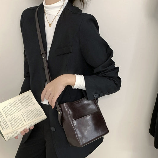 Women's Style Vegetable Tanning Leather Genuine Niche Crossbody Bags