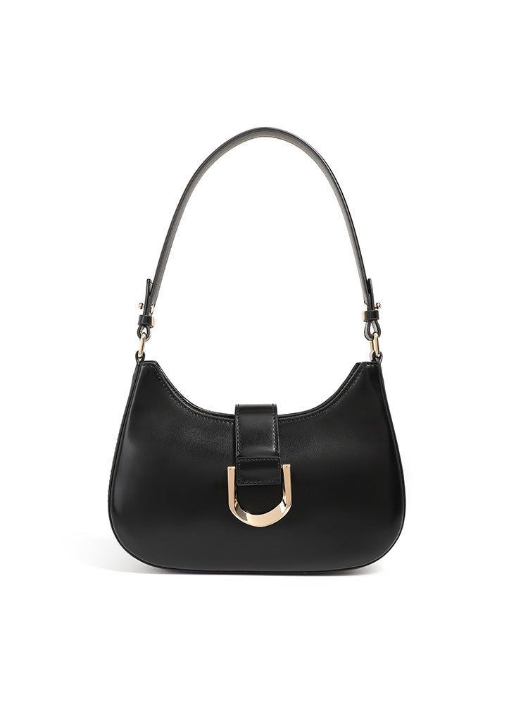 Women's Fashion Commuter Cowhide Baguette Underarm Versatile Crossbody Bags