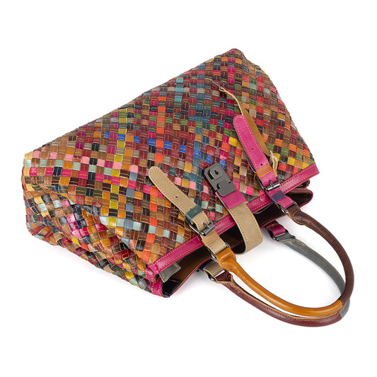 Comfortable Women's Leather Cowhide Colorful Retro Handbags
