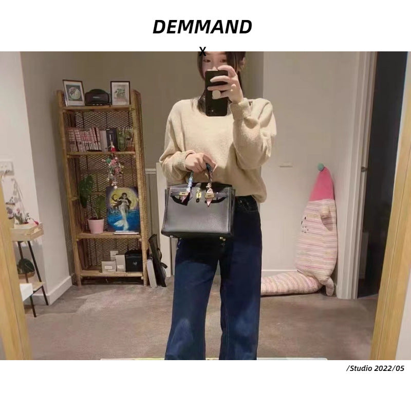 Women's Litchi Grain Cowhide First Layer Kelly Handbags