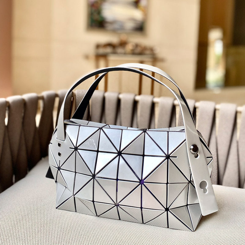 Women's Stitching Geometric Diamond Pattern Fashion Dumpling Bags