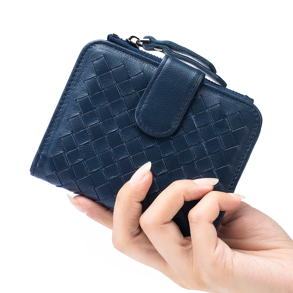 Women's Short Sheepskin Money Genuine Leather Classic Purses