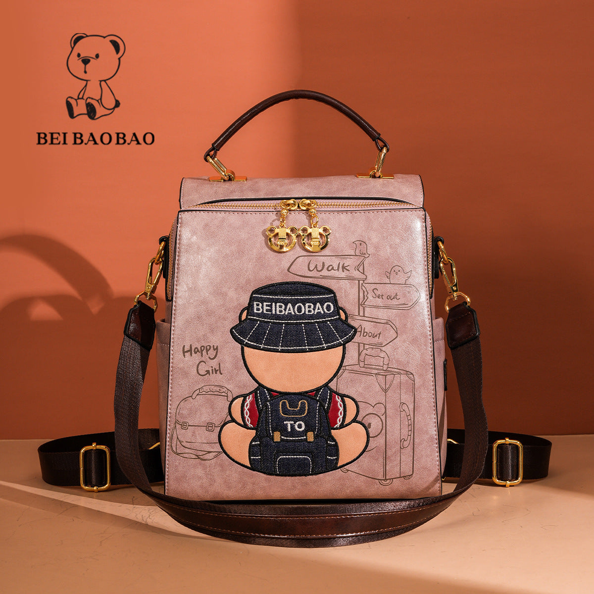 Source Retro Cartoon Popular College Style Backpacks