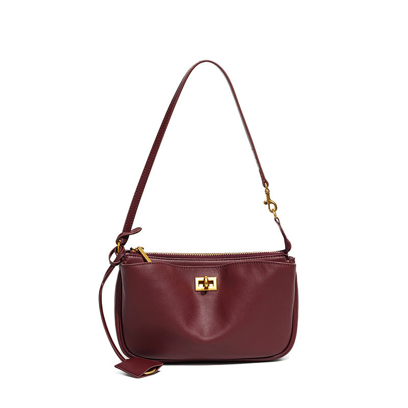 Niche Portable Baguette High-grade Leather Kelly Armpit Bags