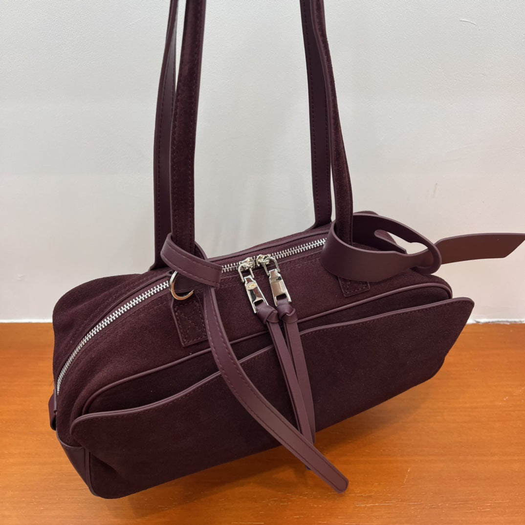 Women's Genuine Leather High-grade Light Luxury Frosted Shoulder Bags