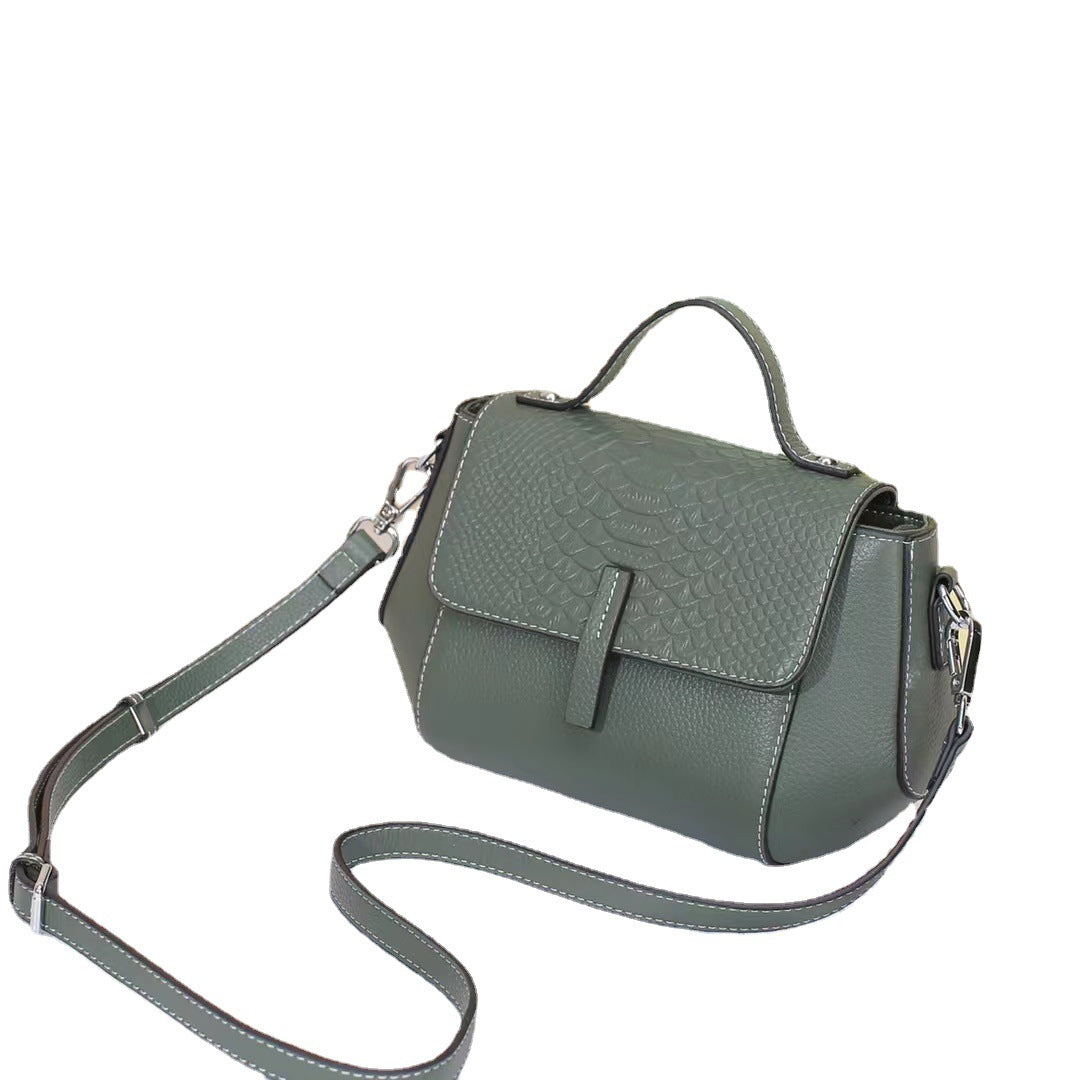 Women's First Layer Cowhide Medium Lady's Large Crossbody Bags