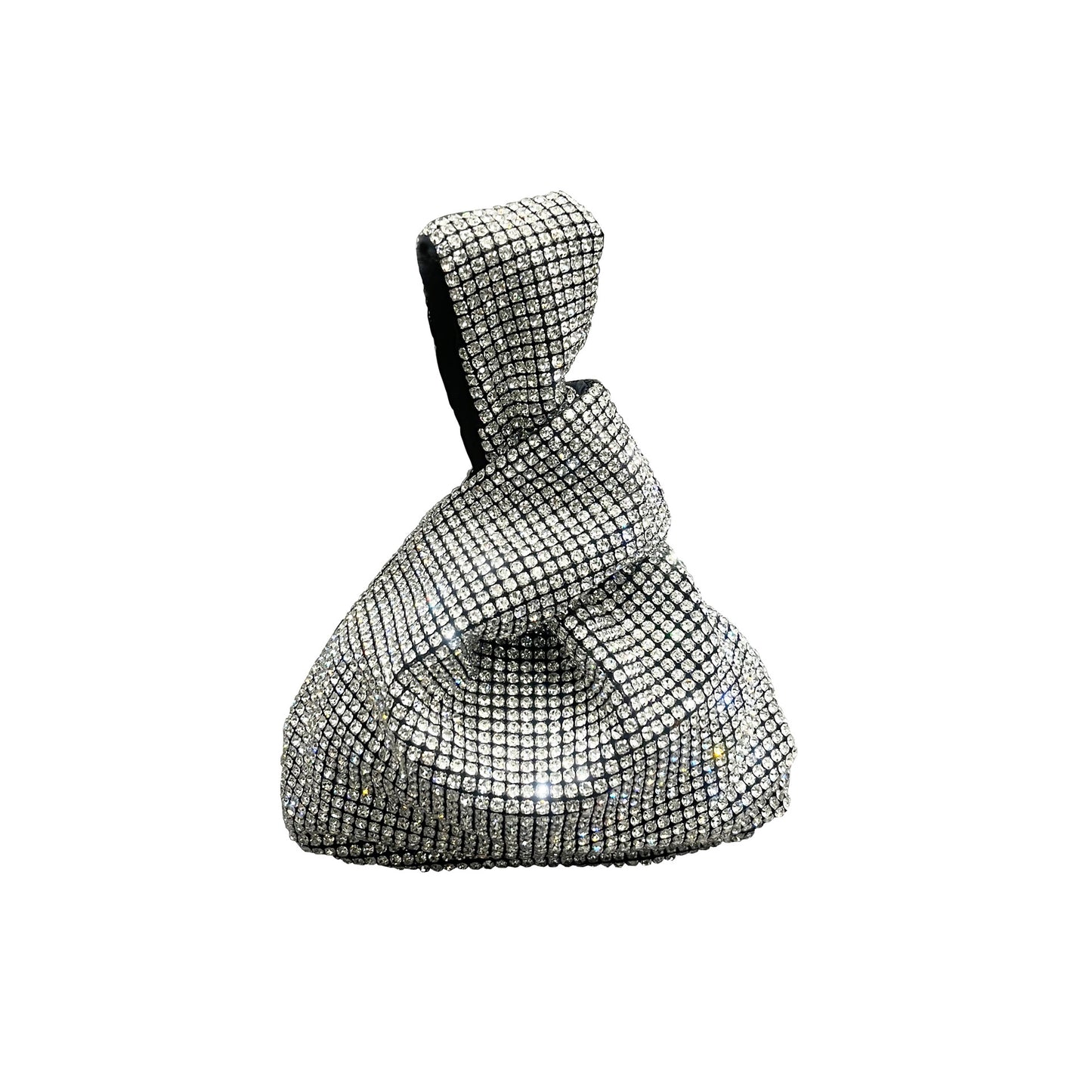 Women's Shiny Rhinestone Handmade Hand Holding Dinner Handbags