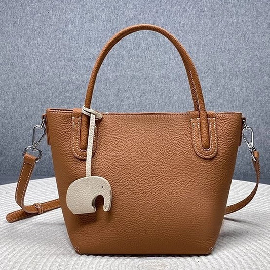 Women's Leather First Layer Cowhide Vegetable Basket Fashion Shoulder Bags