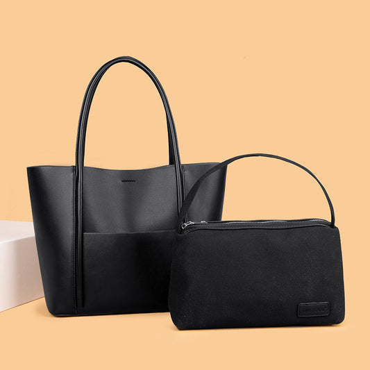 Women's Summer Portable Large Cowhide Commuter Tote Bags