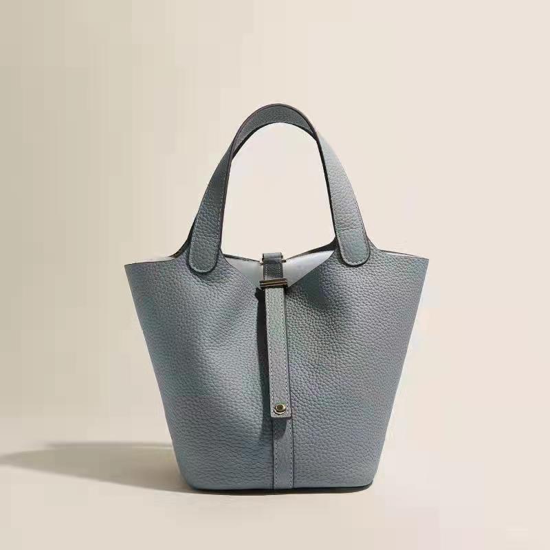 Women's Leather Vegetable Basket Layer Cowhide Large Handbags
