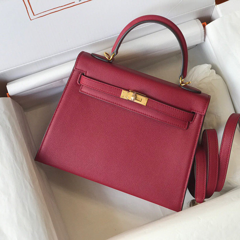 Women's Kelly Hand Palm Pattern Leather Portable Lock