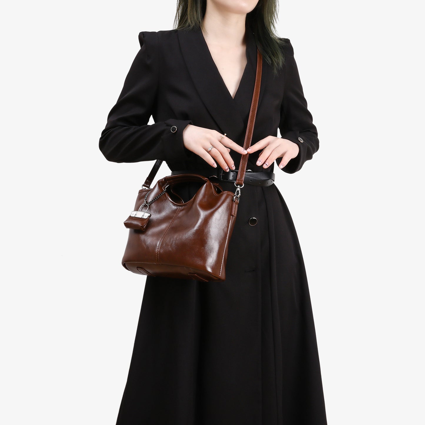 Women's Oil Wax Leather Big Fashionable Retro Tote Bags