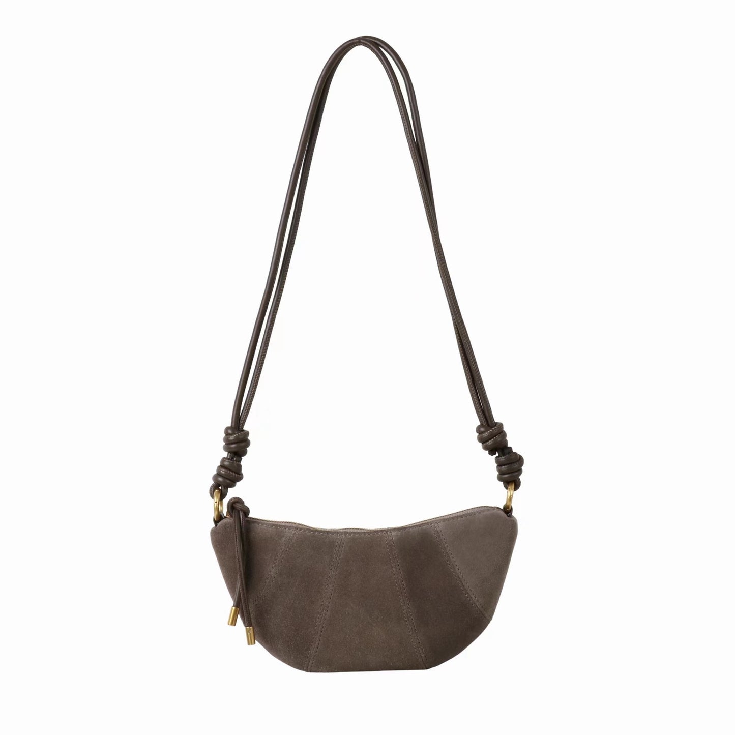 Women's Trendy Retro Frosted Leather Croissant Design Handbags