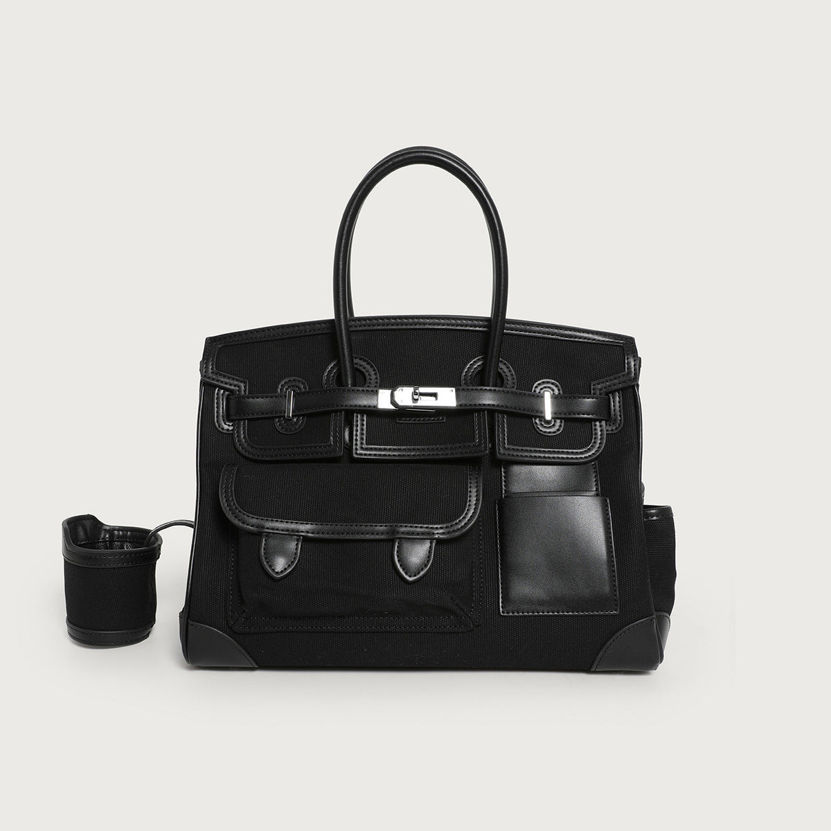 Women's Color Canvas Matching Portable Extra Large Handbags