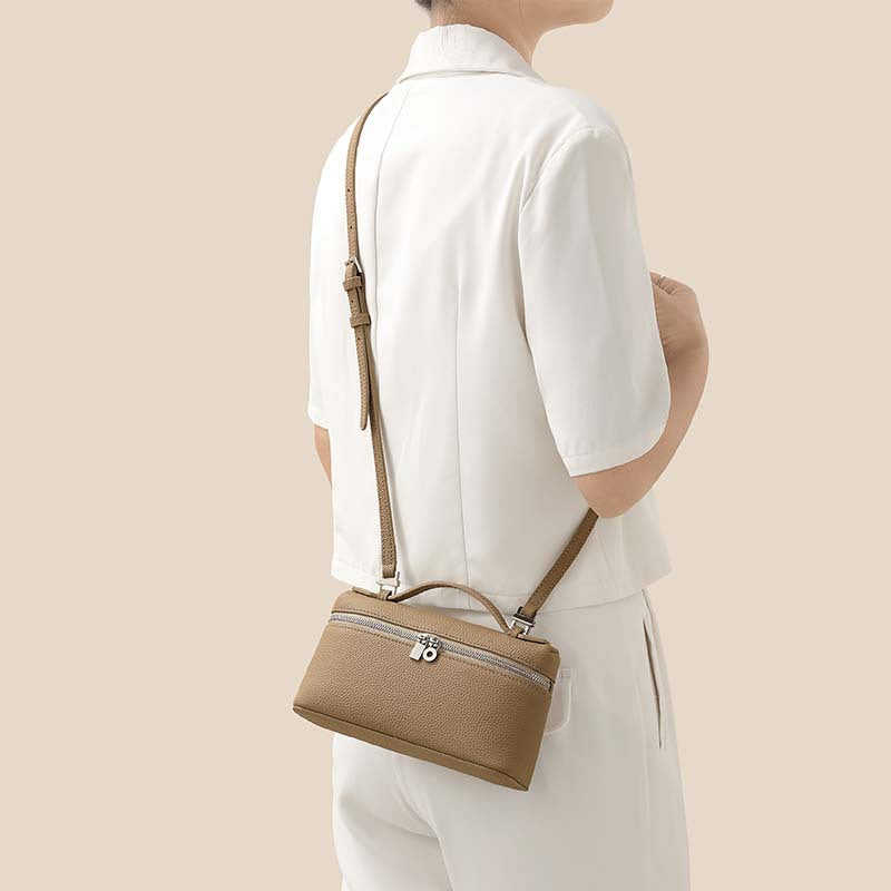 Women's Cowhide Lunch Box Genuine Leather Shoulder Bags