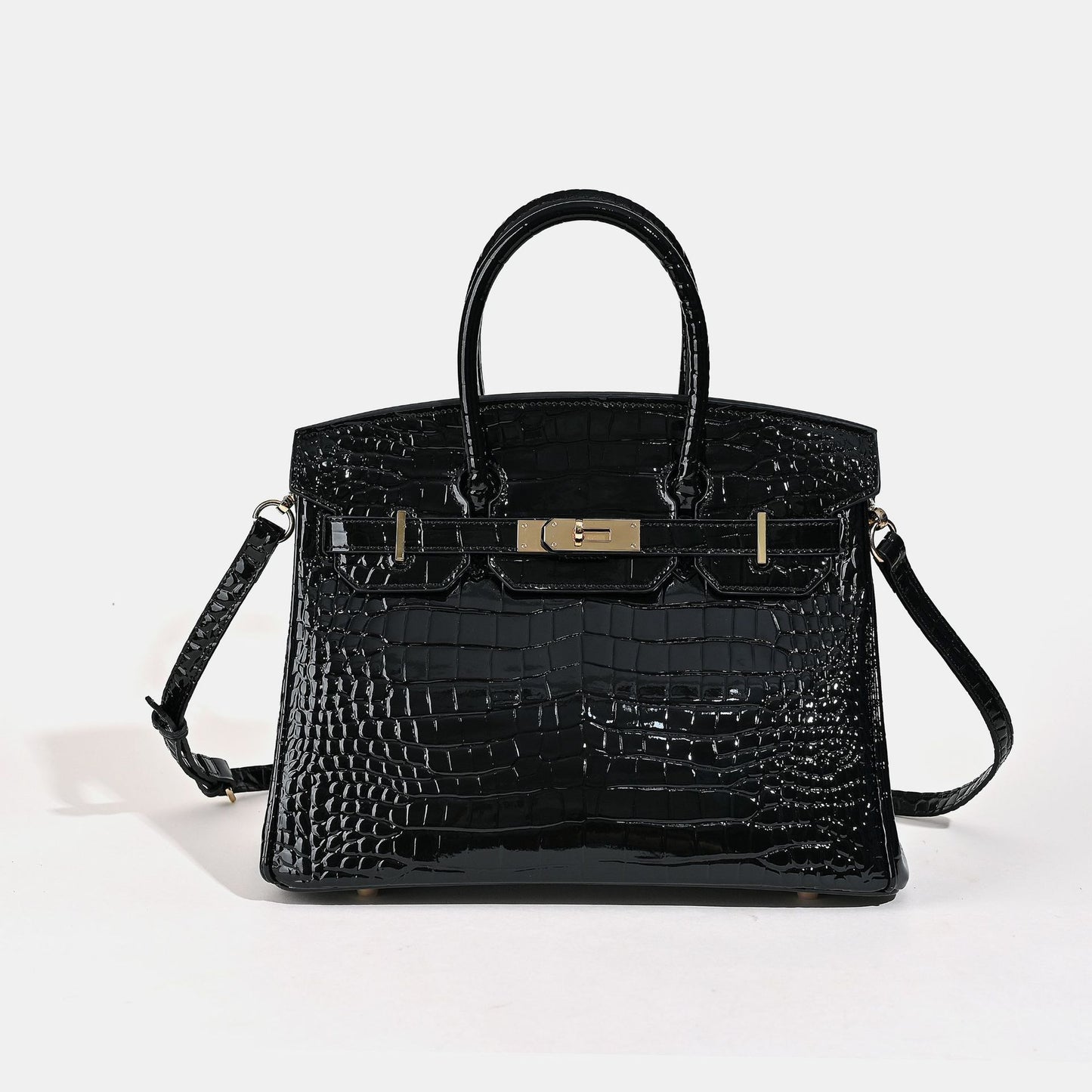 Women's Genuine Leather Premium Cowhide Crocodile Pattern Fashion Bags