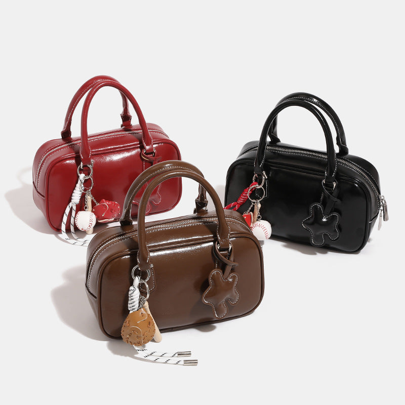 Design Bowling Female Cute Vintage Boston Bags