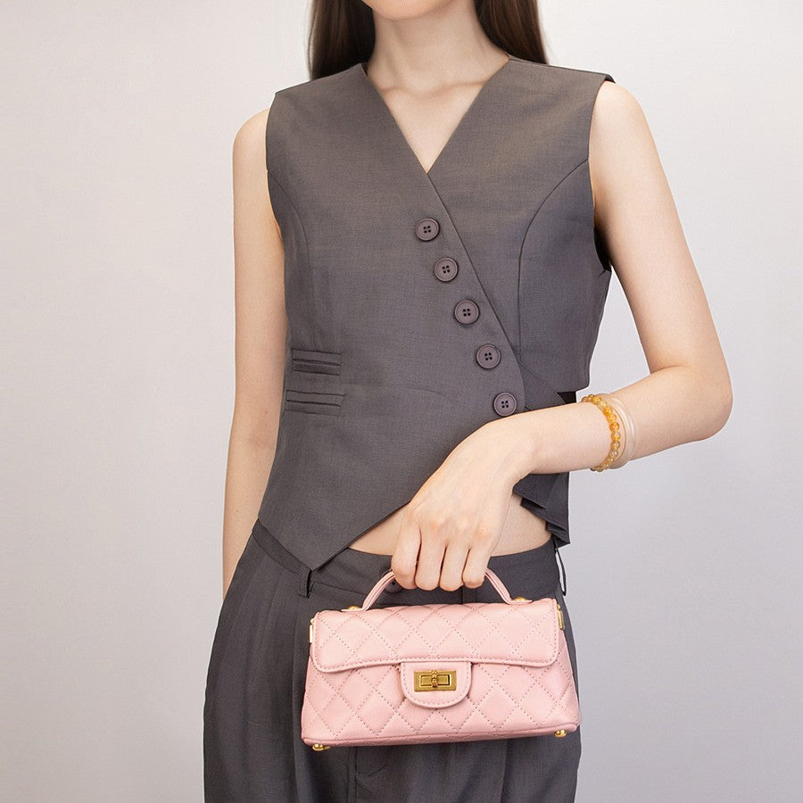 Innovative Leather Sheepskin Rhombus Underarm Fashion Crossbody Bags