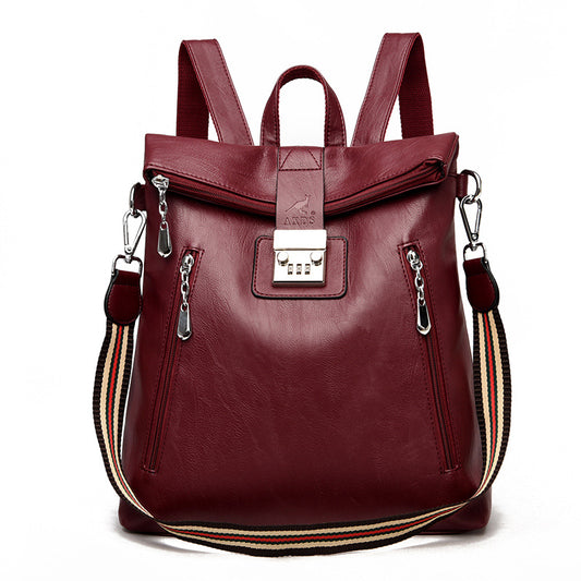 Women's Soft Leather Textured Retro Style Backpacks