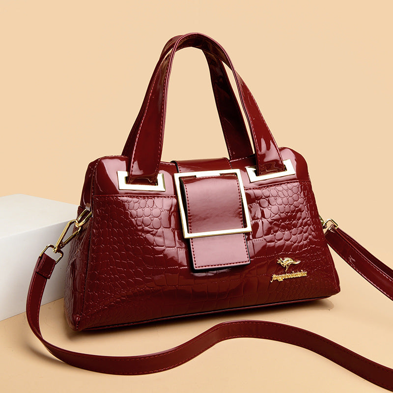 Women's Fashionable Elegant Patent Leather Mother Bags
