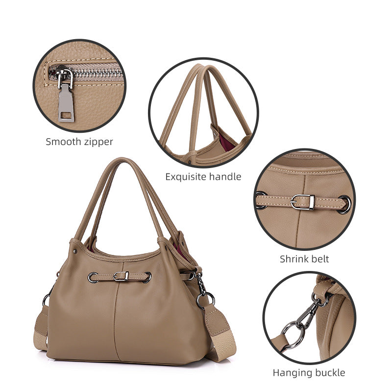 Women's Large Capacity Soft Leather Fashionable Simple Handbags