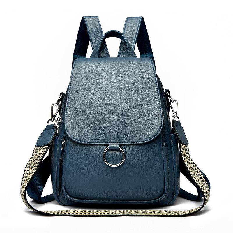 Comfortable Fashion Trendy Large Capacity Cowhide Backpacks