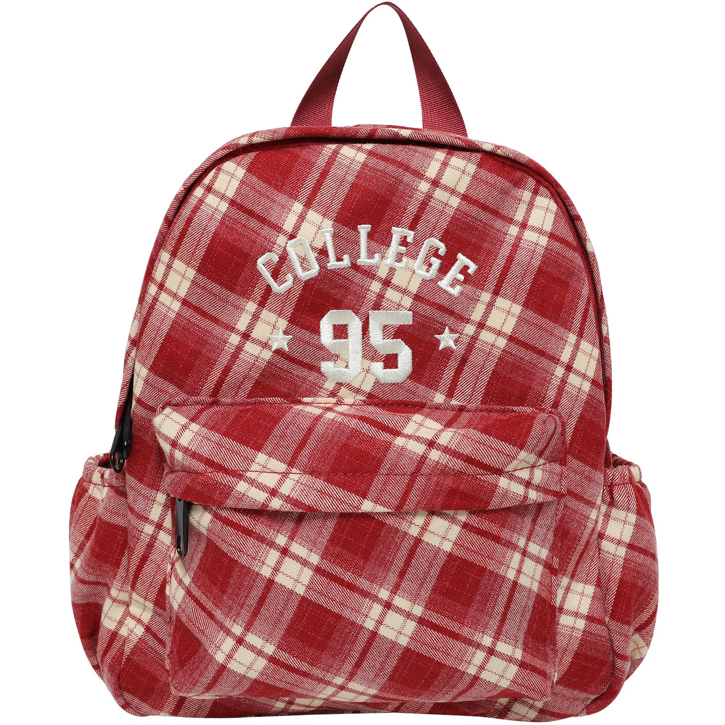 Women's Niche Retro Plaid Woolen Canvas Backpacks