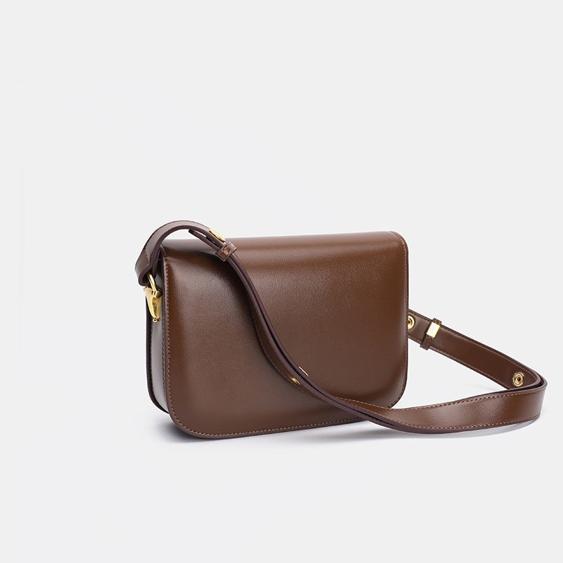 Women's Underarm High-grade Design Simple Saddle Genuine Crossbody Bags
