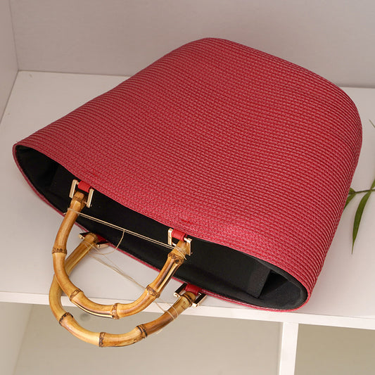 Straw Bamboo Grass Woven Large Capacity Handbags