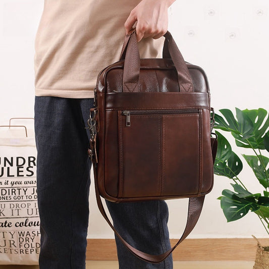 Men's Genuine Leather Handmade First Layer Cowhide Men's Handbags