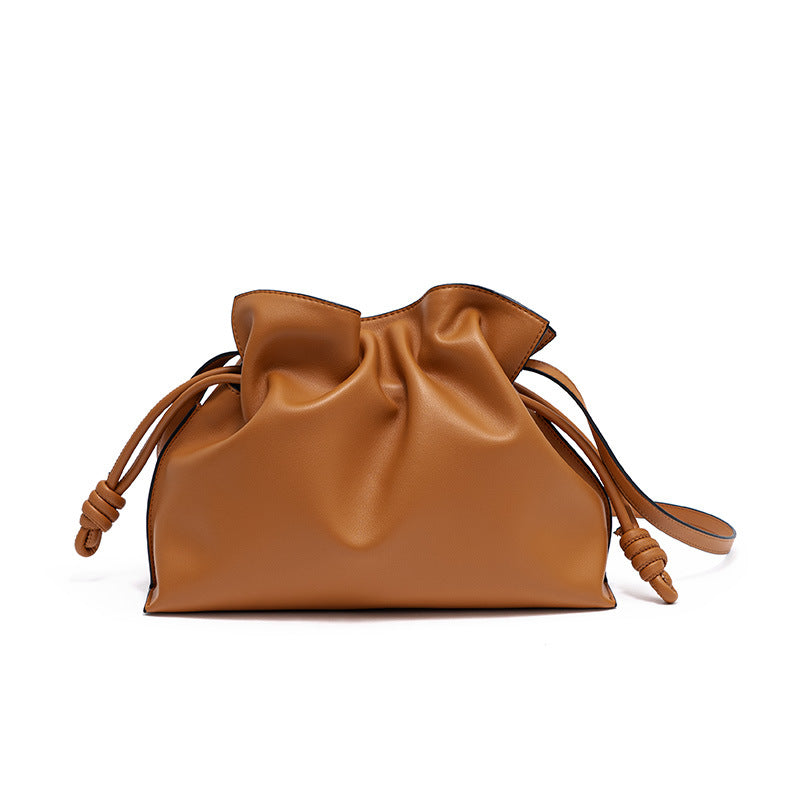 Women's Leather Drawstring Cloud Fashion Commuter Large Capacity Crossbody Bags