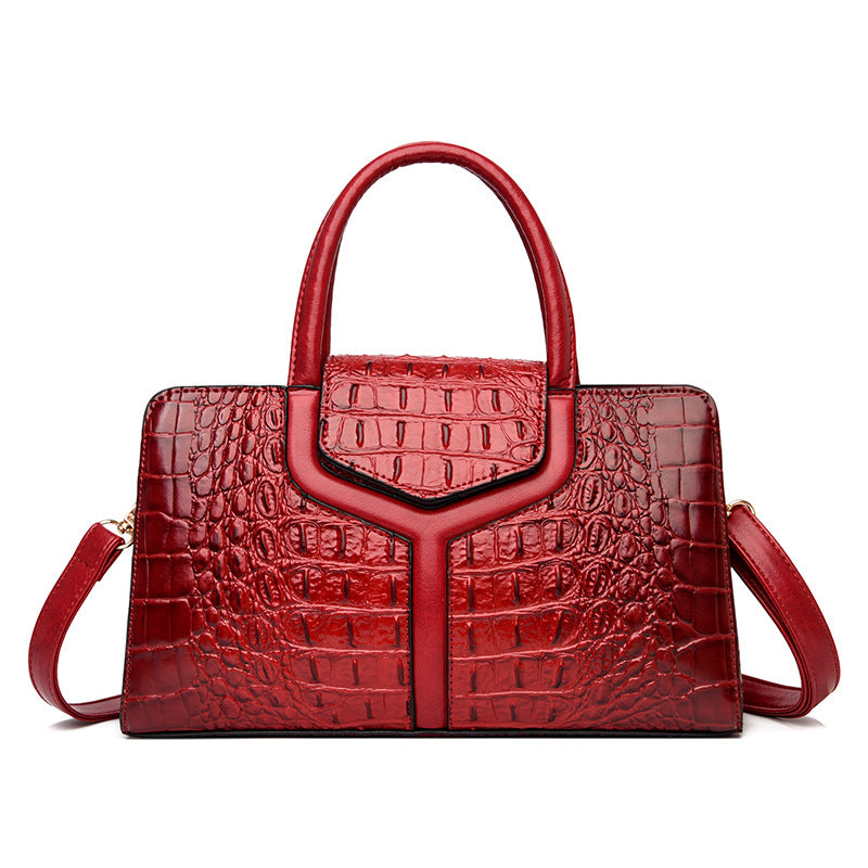 Women's Portable Female Crocodile Pattern Fashion Retro Shoulder Bags