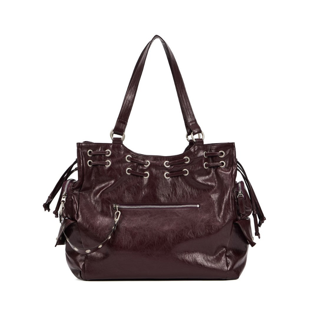 Large Capacity Totes Drawstring Pocket Studded Crossbody Bags