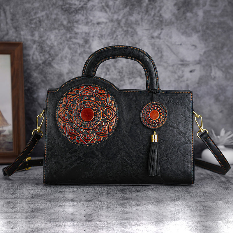 Women's Spring Retro Trendy Hand-rub Color Large Crossbody Bags