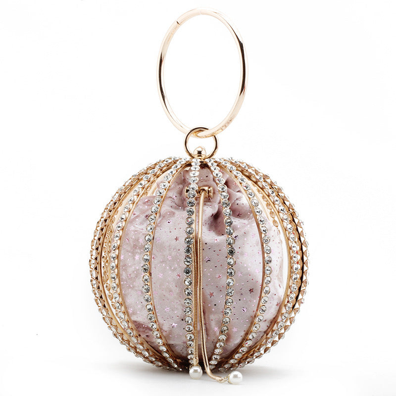 Women's Metal Hollow Address Ball Portable Diamond Evening Bags